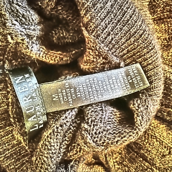 Womens Lauren by Ralph Lauren charcoal knit turtleneck sweater, 3/4 sleeve, NWOT - Picture 4 of 4